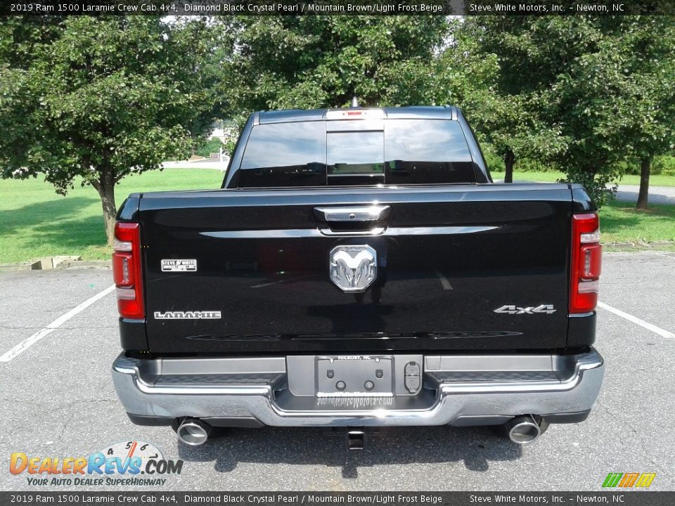 2019 Ram 1500 Laramie Crew Cab 4x4 Diamond Black Crystal Pearl / Mountain Brown/Light Frost Beige Photo #7