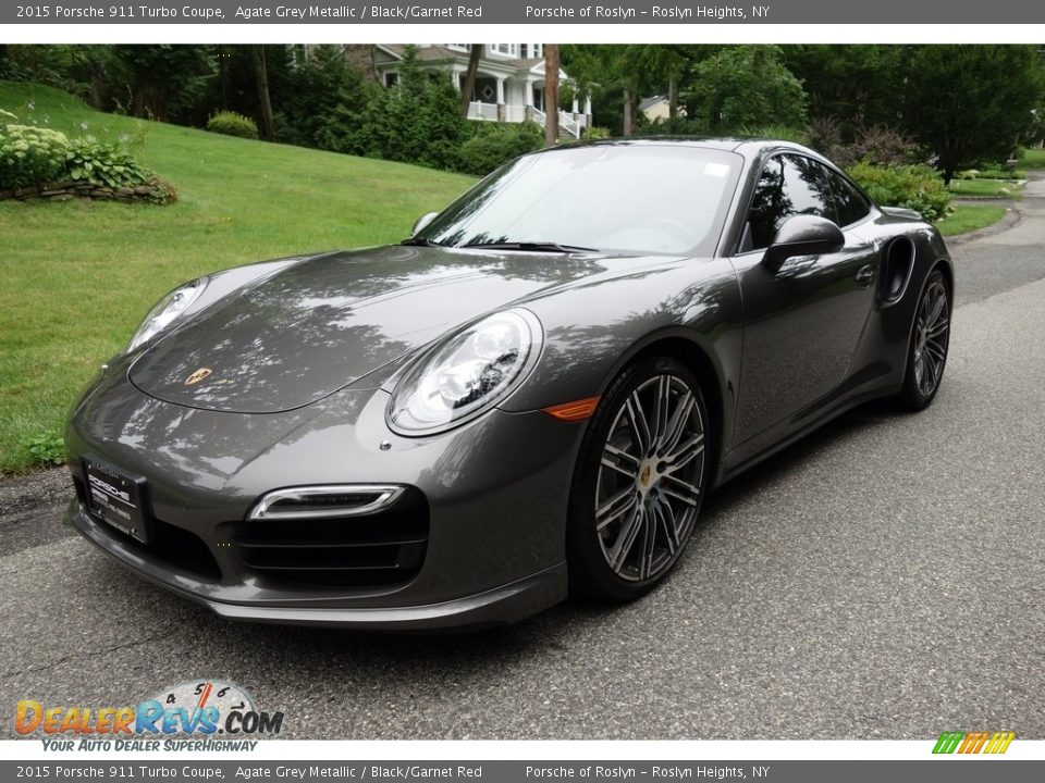 2015 Porsche 911 Turbo Coupe Agate Grey Metallic / Black/Garnet Red Photo #1