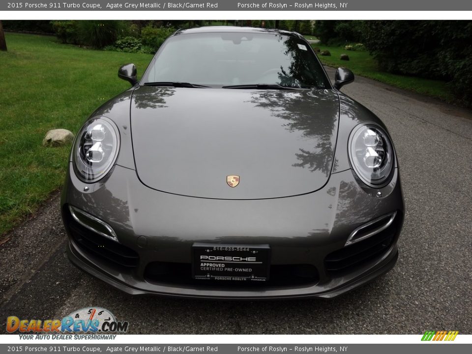 2015 Porsche 911 Turbo Coupe Agate Grey Metallic / Black/Garnet Red Photo #2