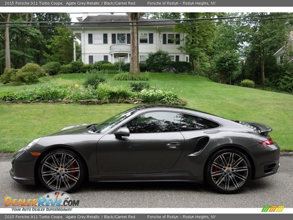 2015 Porsche 911 Turbo Coupe Agate Grey Metallic / Black/Garnet Red Photo #3