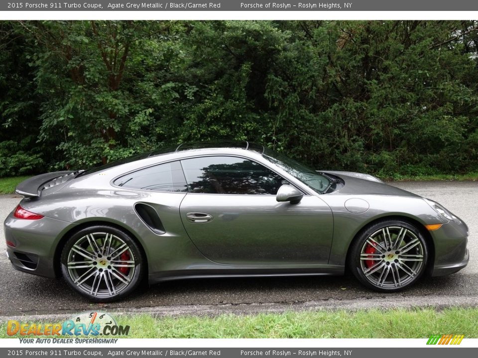 2015 Porsche 911 Turbo Coupe Agate Grey Metallic / Black/Garnet Red Photo #7