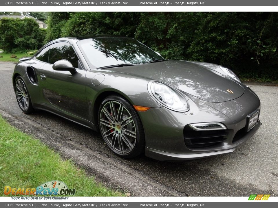 2015 Porsche 911 Turbo Coupe Agate Grey Metallic / Black/Garnet Red Photo #8