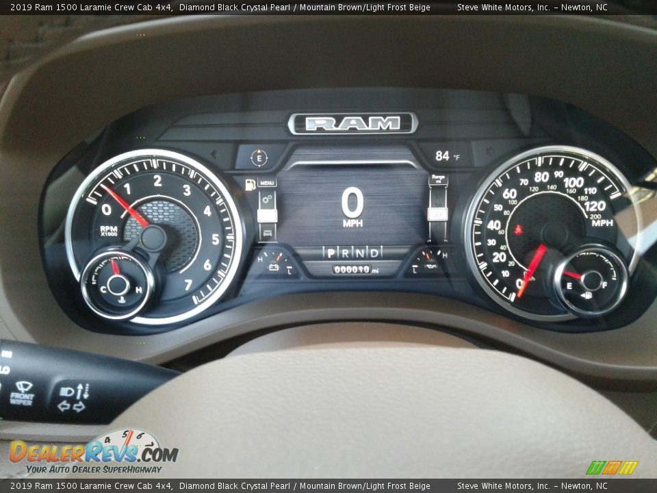 2019 Ram 1500 Laramie Crew Cab 4x4 Diamond Black Crystal Pearl / Mountain Brown/Light Frost Beige Photo #20