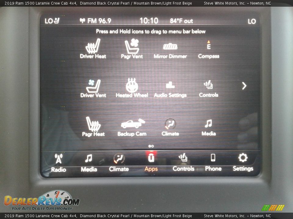 2019 Ram 1500 Laramie Crew Cab 4x4 Diamond Black Crystal Pearl / Mountain Brown/Light Frost Beige Photo #27