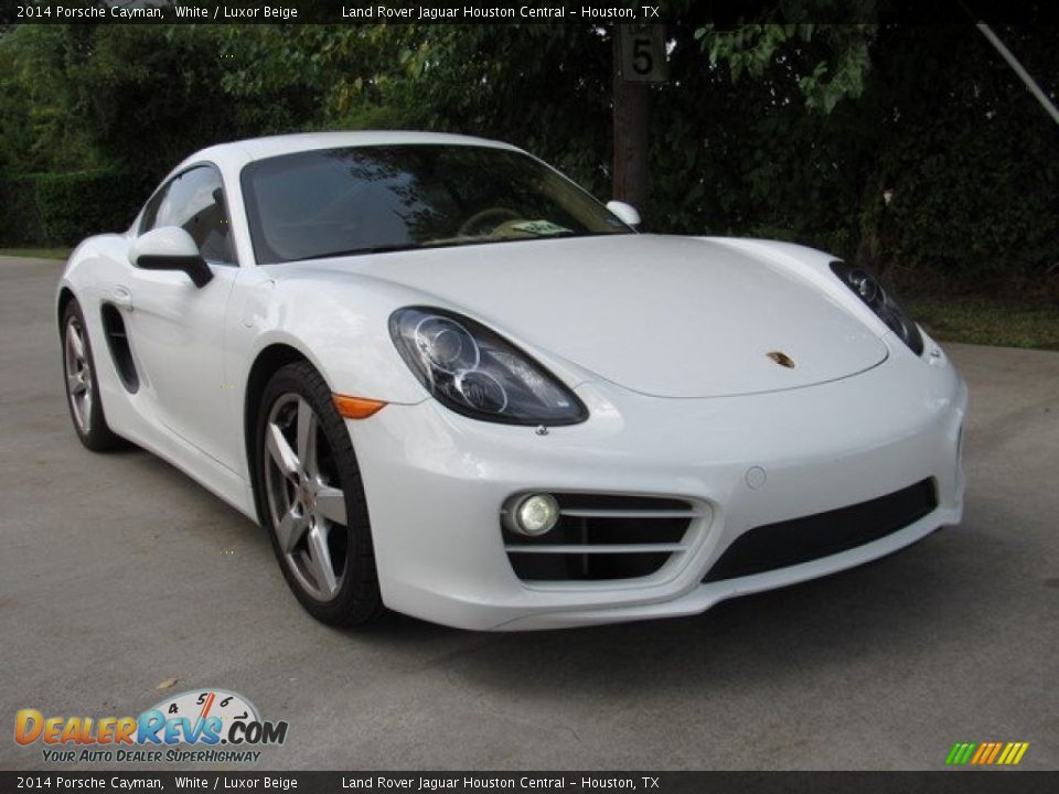 2014 Porsche Cayman White / Luxor Beige Photo #2