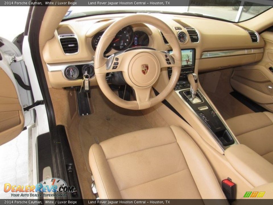 2014 Porsche Cayman White / Luxor Beige Photo #4