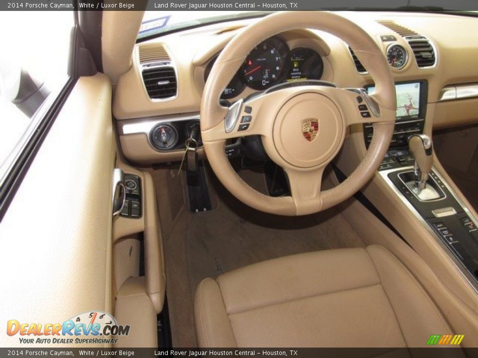 2014 Porsche Cayman White / Luxor Beige Photo #13