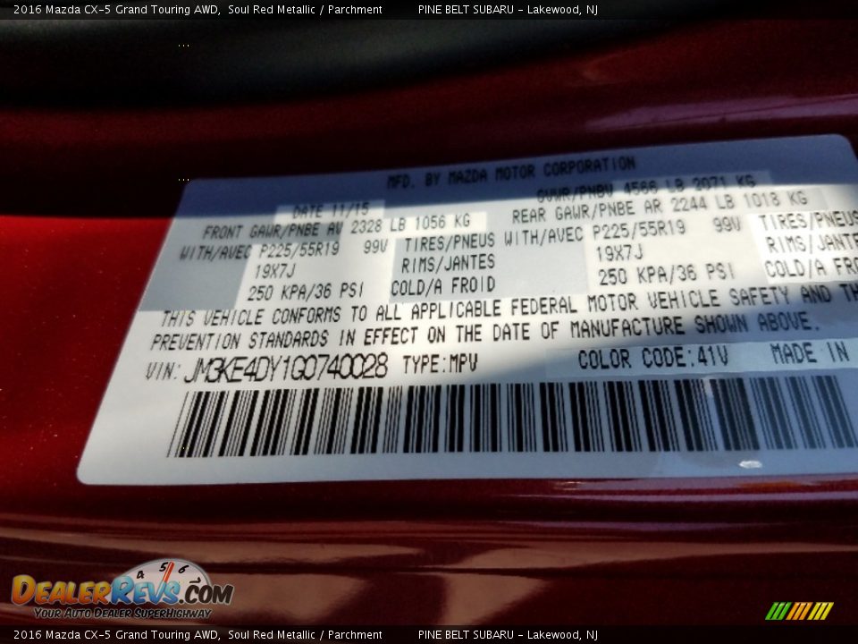 2016 Mazda CX-5 Grand Touring AWD Soul Red Metallic / Parchment Photo #26