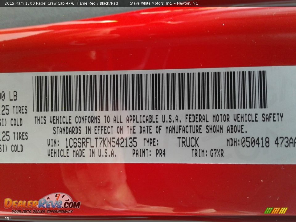 Ram Color Code PR4 Flame Red