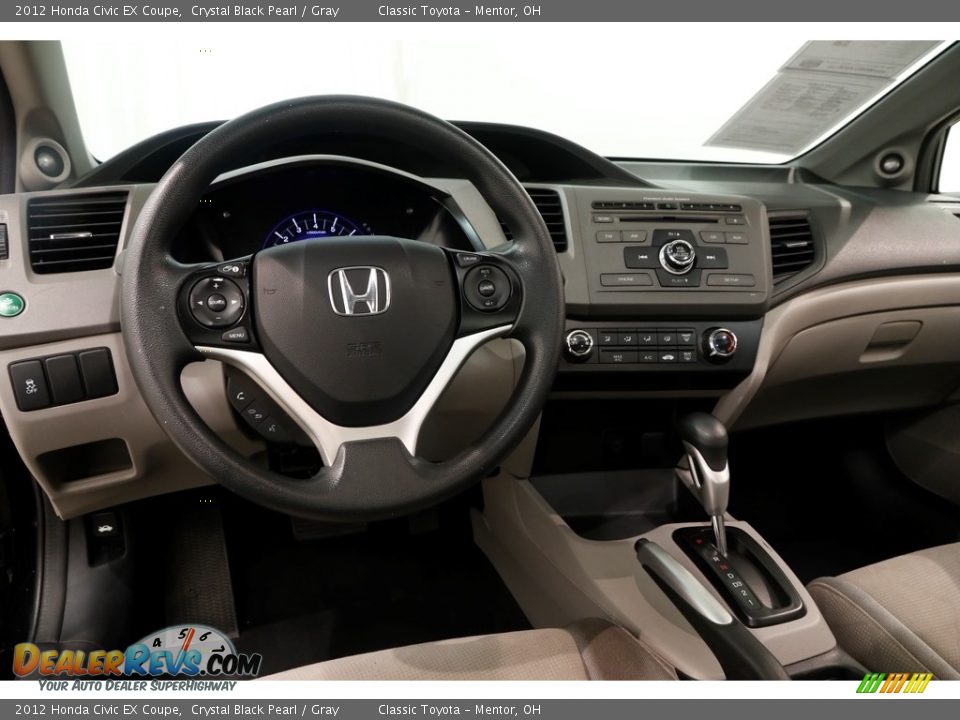 2012 Honda Civic EX Coupe Crystal Black Pearl / Gray Photo #6