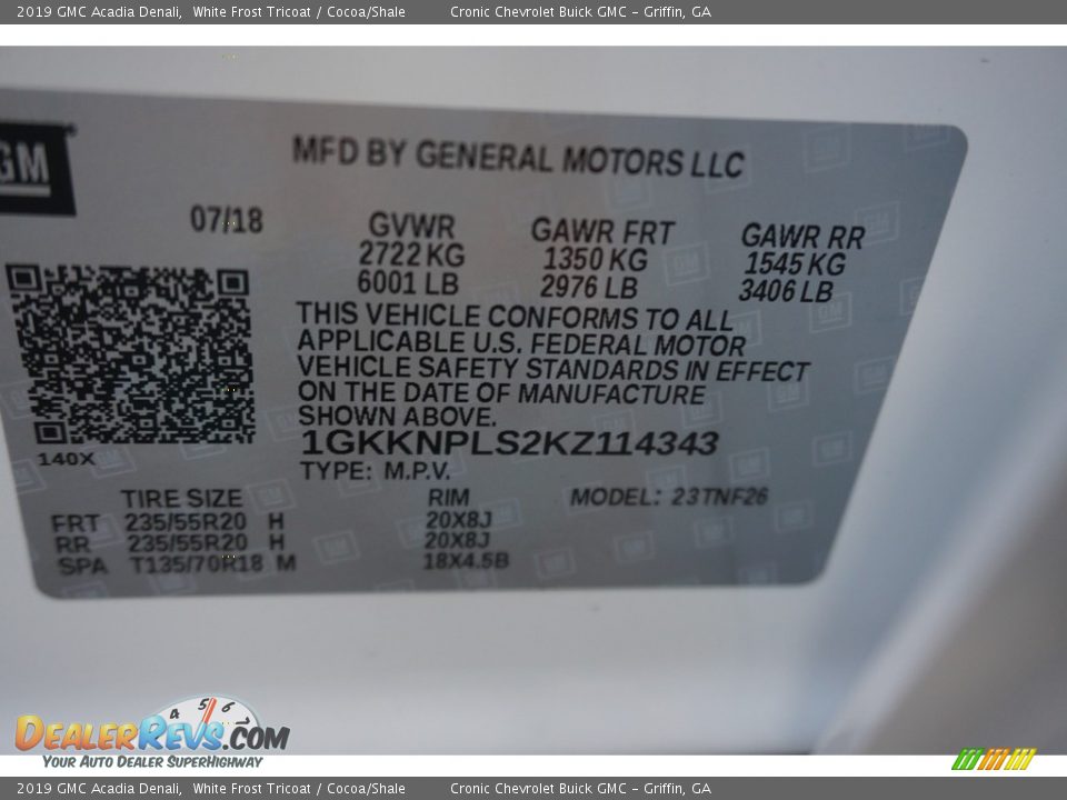 2019 GMC Acadia Denali White Frost Tricoat / Cocoa/Shale Photo #16