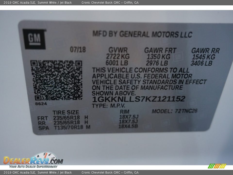 2019 GMC Acadia SLE Summit White / Jet Black Photo #16