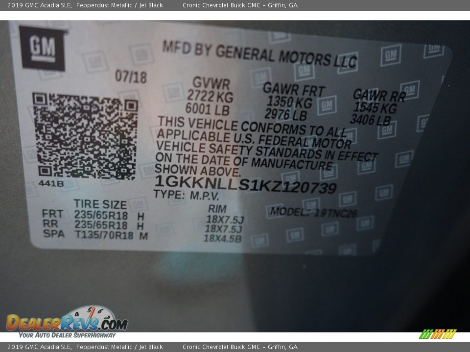 2019 GMC Acadia SLE Pepperdust Metallic / Jet Black Photo #16