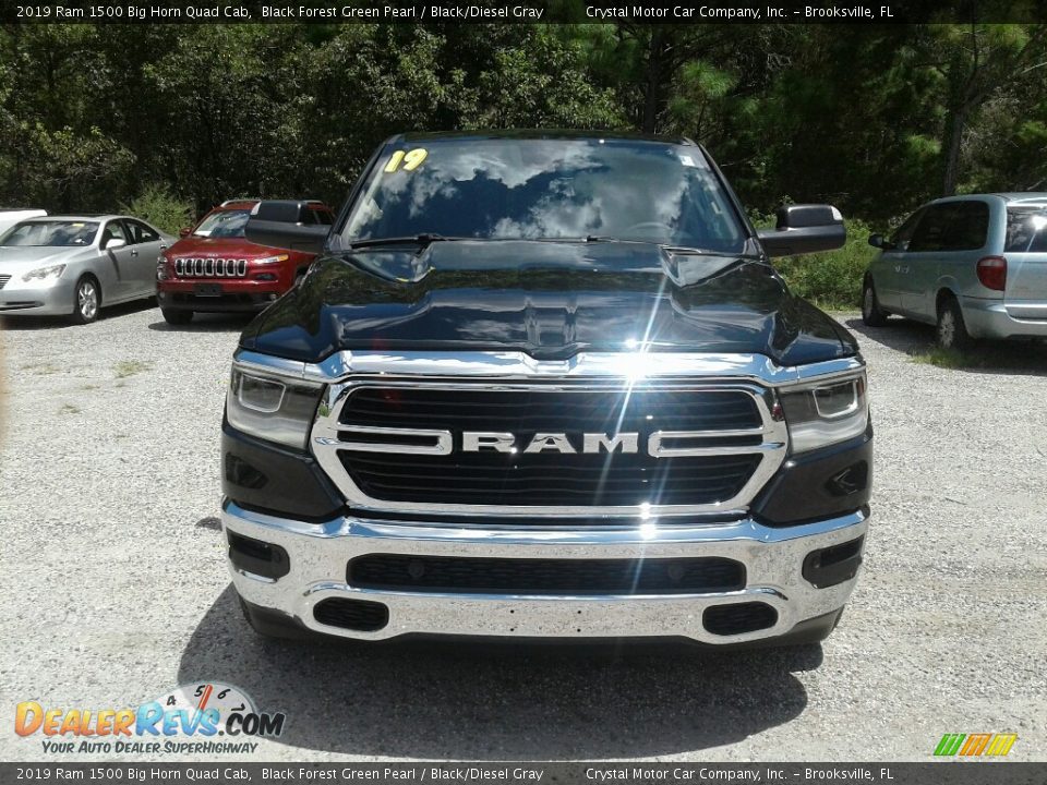 2019 Ram 1500 Big Horn Quad Cab Black Forest Green Pearl / Black/Diesel Gray Photo #8