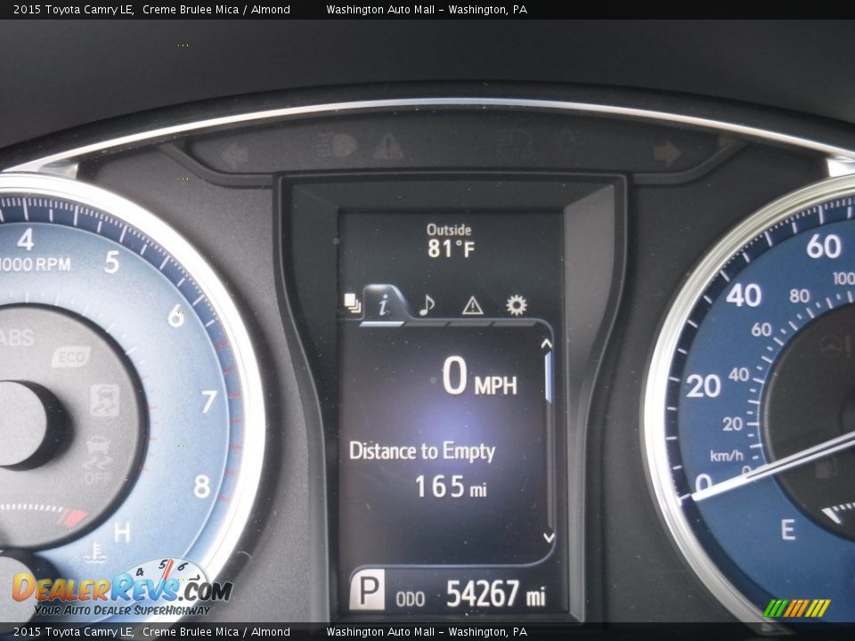 2015 Toyota Camry LE Creme Brulee Mica / Almond Photo #27