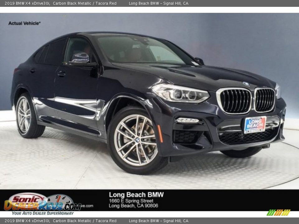 2019 BMW X4 xDrive30i Carbon Black Metallic / Tacora Red Photo #1