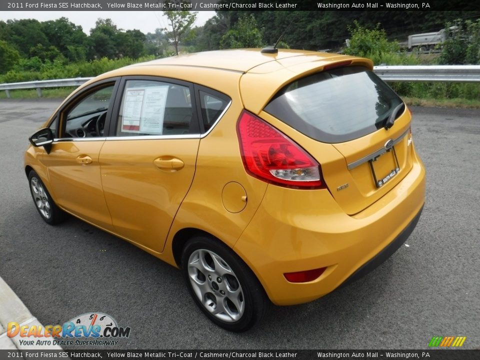 2011 Ford Fiesta SES Hatchback Yellow Blaze Metallic Tri-Coat / Cashmere/Charcoal Black Leather Photo #8