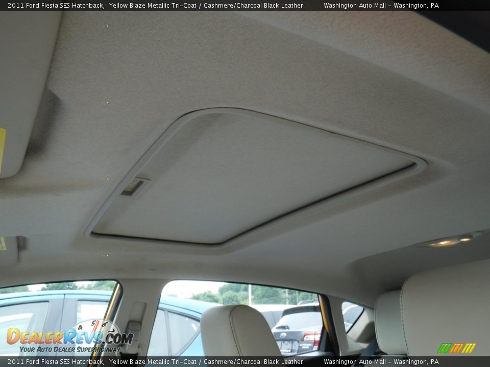 2011 Ford Fiesta SES Hatchback Yellow Blaze Metallic Tri-Coat / Cashmere/Charcoal Black Leather Photo #12