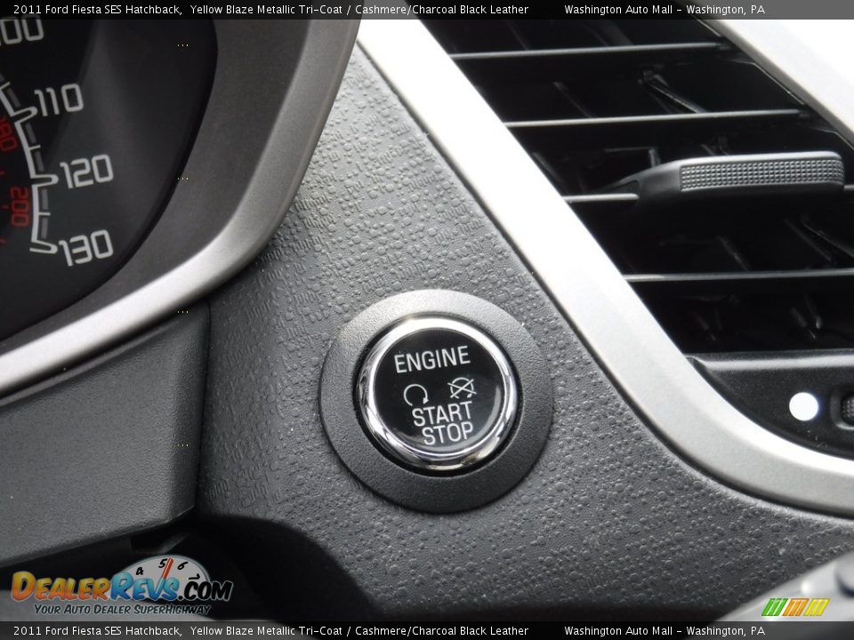2011 Ford Fiesta SES Hatchback Yellow Blaze Metallic Tri-Coat / Cashmere/Charcoal Black Leather Photo #23