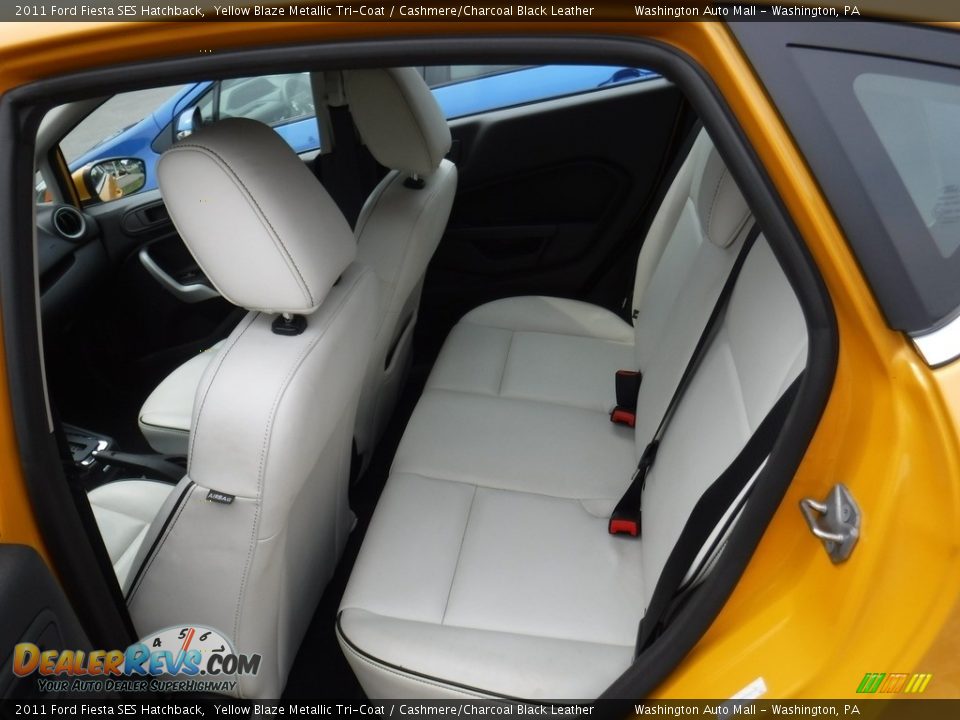 2011 Ford Fiesta SES Hatchback Yellow Blaze Metallic Tri-Coat / Cashmere/Charcoal Black Leather Photo #24