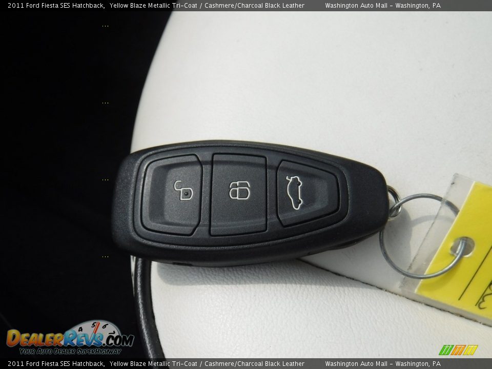 2011 Ford Fiesta SES Hatchback Yellow Blaze Metallic Tri-Coat / Cashmere/Charcoal Black Leather Photo #26