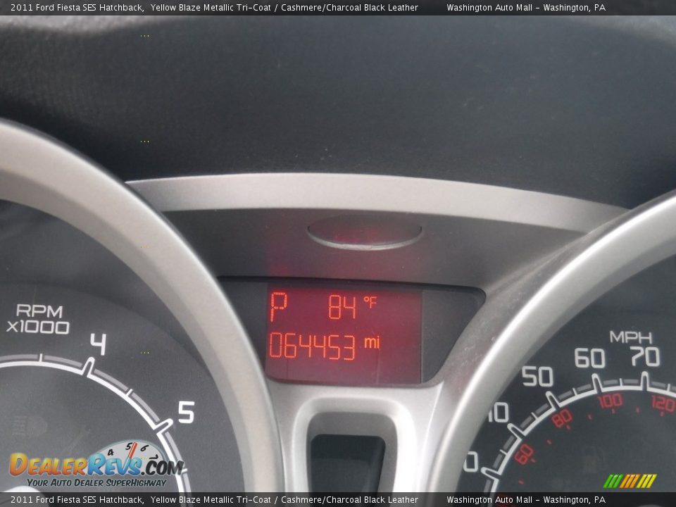 2011 Ford Fiesta SES Hatchback Yellow Blaze Metallic Tri-Coat / Cashmere/Charcoal Black Leather Photo #28