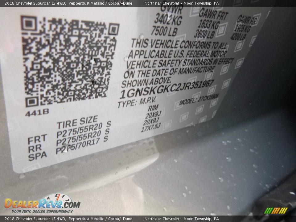 2018 Chevrolet Suburban LS 4WD Pepperdust Metallic / Cocoa/­Dune Photo #15