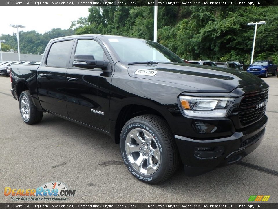 2019 Ram 1500 Big Horn Crew Cab 4x4 Diamond Black Crystal Pearl / Black Photo #7