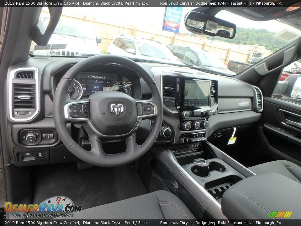 2019 Ram 1500 Big Horn Crew Cab 4x4 Diamond Black Crystal Pearl / Black Photo #12