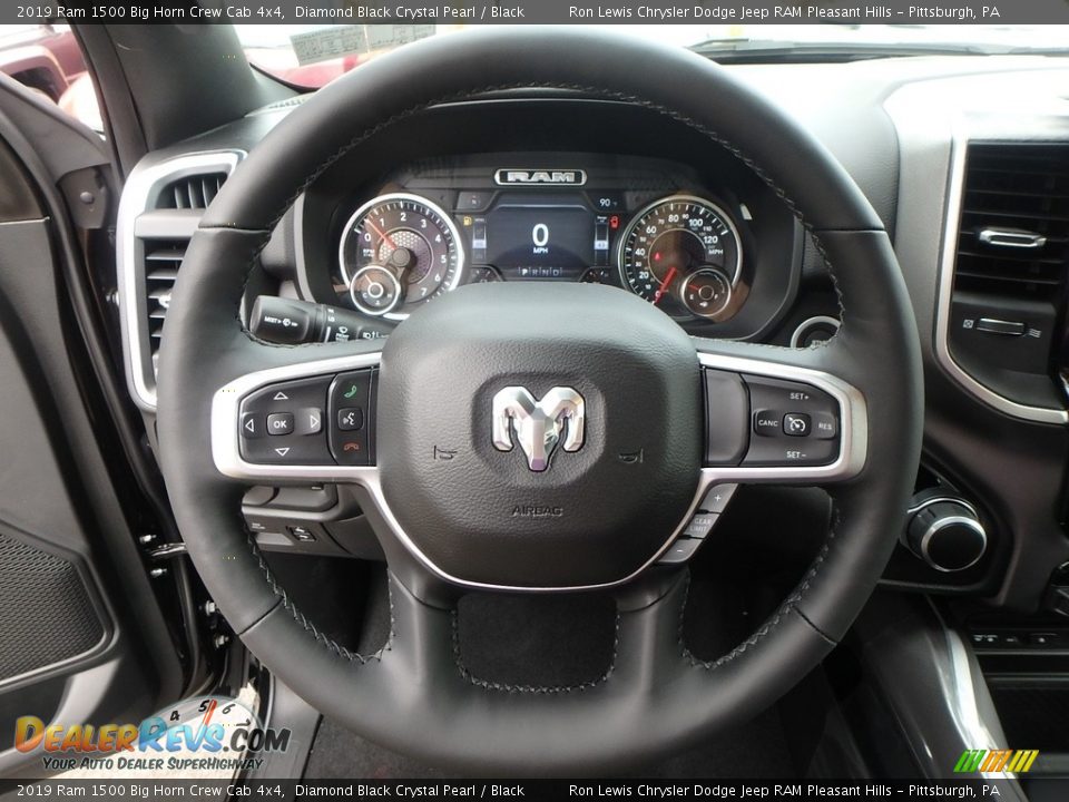 2019 Ram 1500 Big Horn Crew Cab 4x4 Diamond Black Crystal Pearl / Black Photo #19