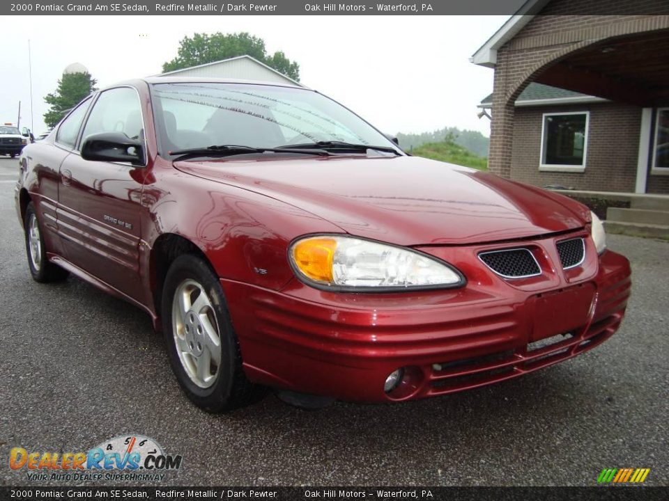 2000 Pontiac Grand Am SE Sedan Redfire Metallic / Dark Pewter Photo #2