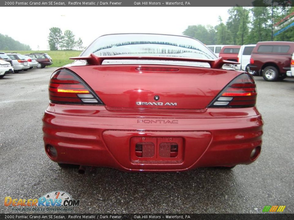 2000 Pontiac Grand Am SE Sedan Redfire Metallic / Dark Pewter Photo #5