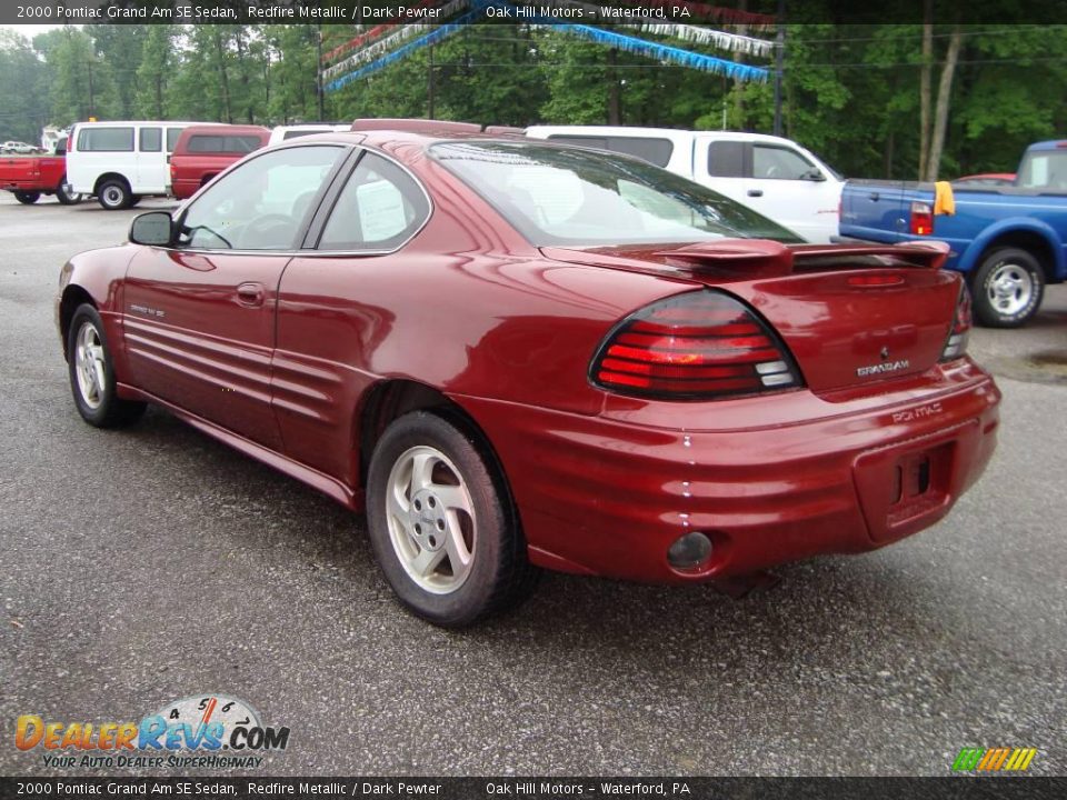 2000 Pontiac Grand Am SE Sedan Redfire Metallic / Dark Pewter Photo #8