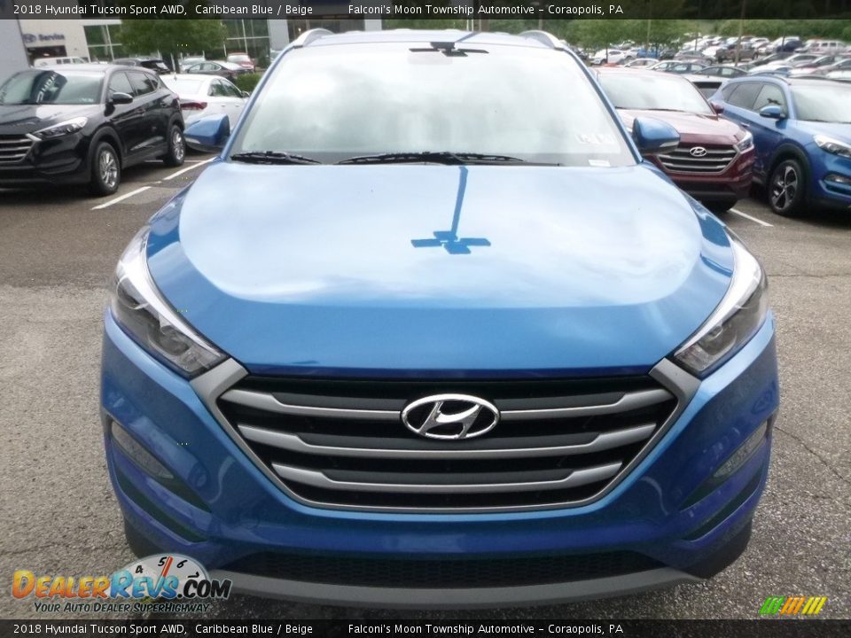 2018 Hyundai Tucson Sport AWD Caribbean Blue / Beige Photo #4