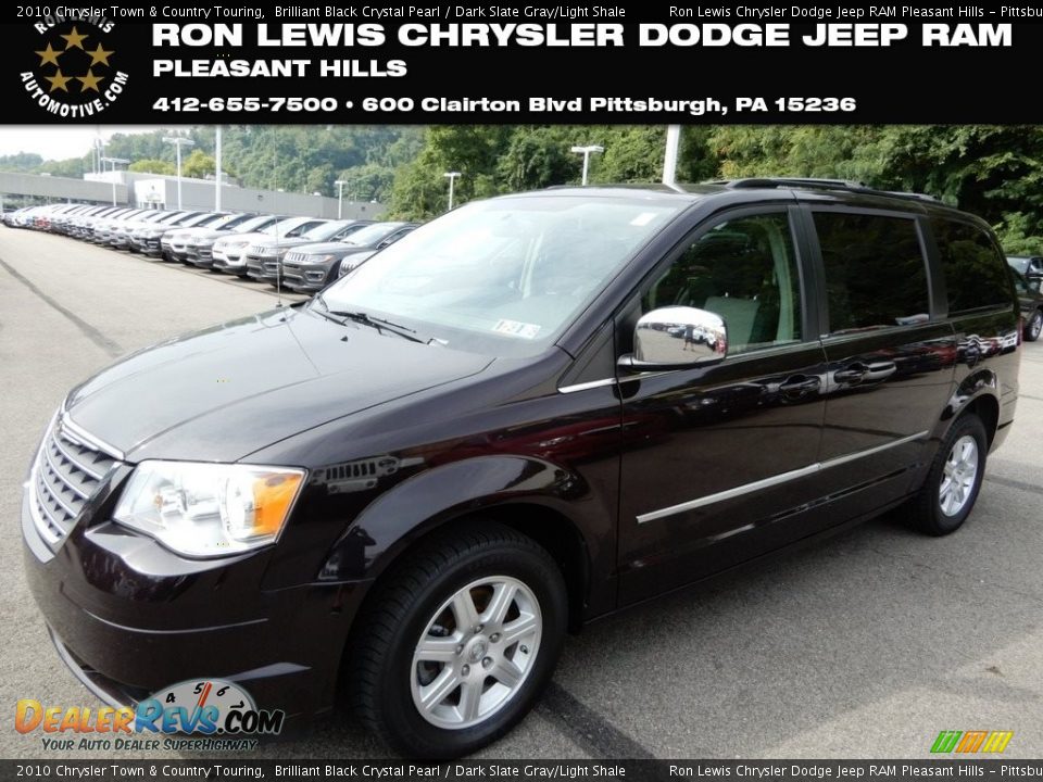 2010 Chrysler Town & Country Touring Brilliant Black Crystal Pearl / Dark Slate Gray/Light Shale Photo #1