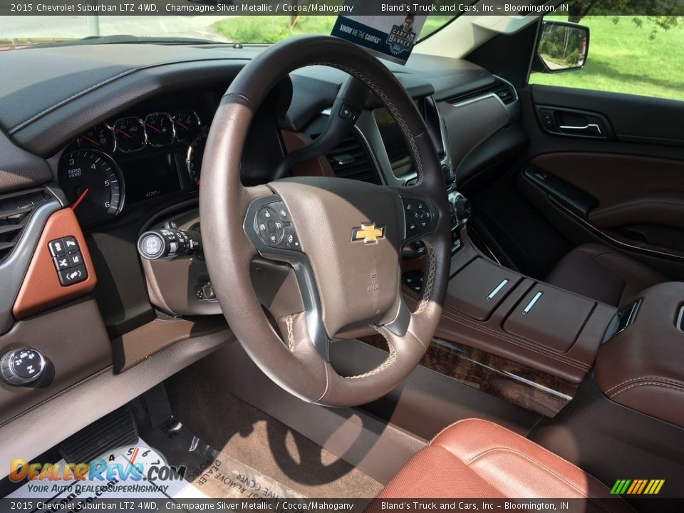 2015 Chevrolet Suburban LTZ 4WD Champagne Silver Metallic / Cocoa/Mahogany Photo #31