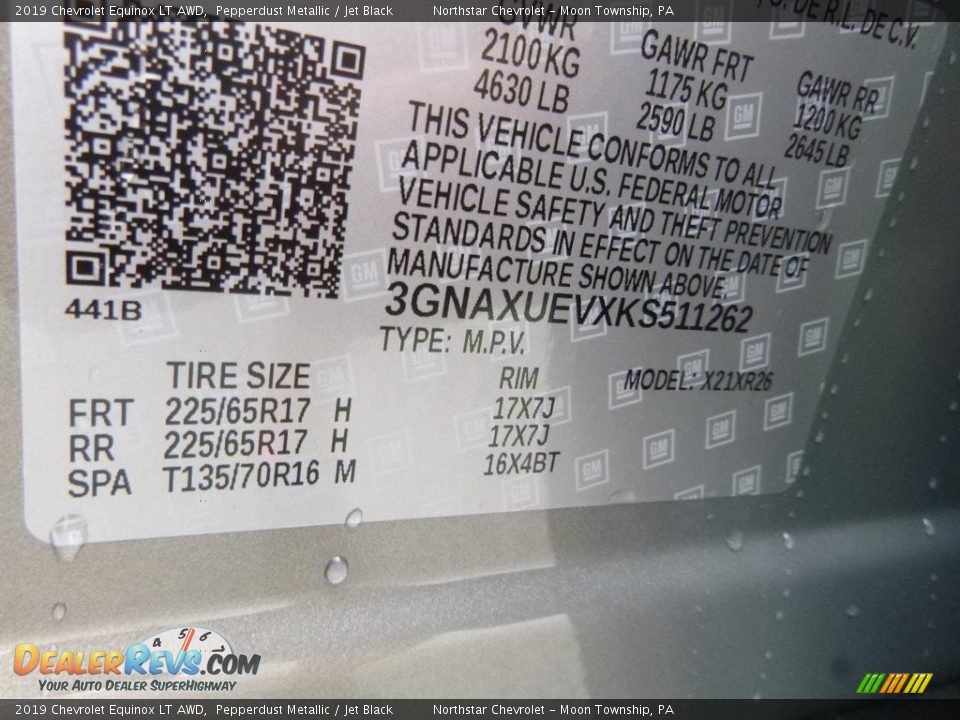 2019 Chevrolet Equinox LT AWD Pepperdust Metallic / Jet Black Photo #16