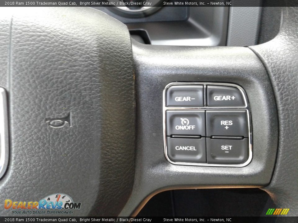 2018 Ram 1500 Tradesman Quad Cab Bright Silver Metallic / Black/Diesel Gray Photo #16