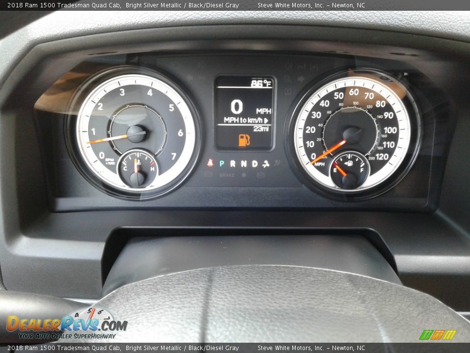 2018 Ram 1500 Tradesman Quad Cab Bright Silver Metallic / Black/Diesel Gray Photo #17