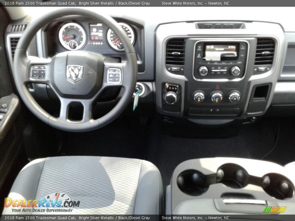 2018 Ram 1500 Tradesman Quad Cab Bright Silver Metallic / Black/Diesel Gray Photo #24