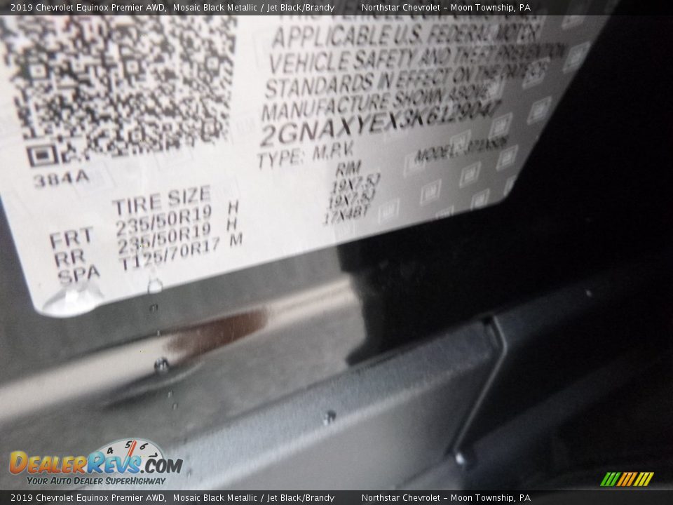2019 Chevrolet Equinox Premier AWD Mosaic Black Metallic / Jet Black/Brandy Photo #17