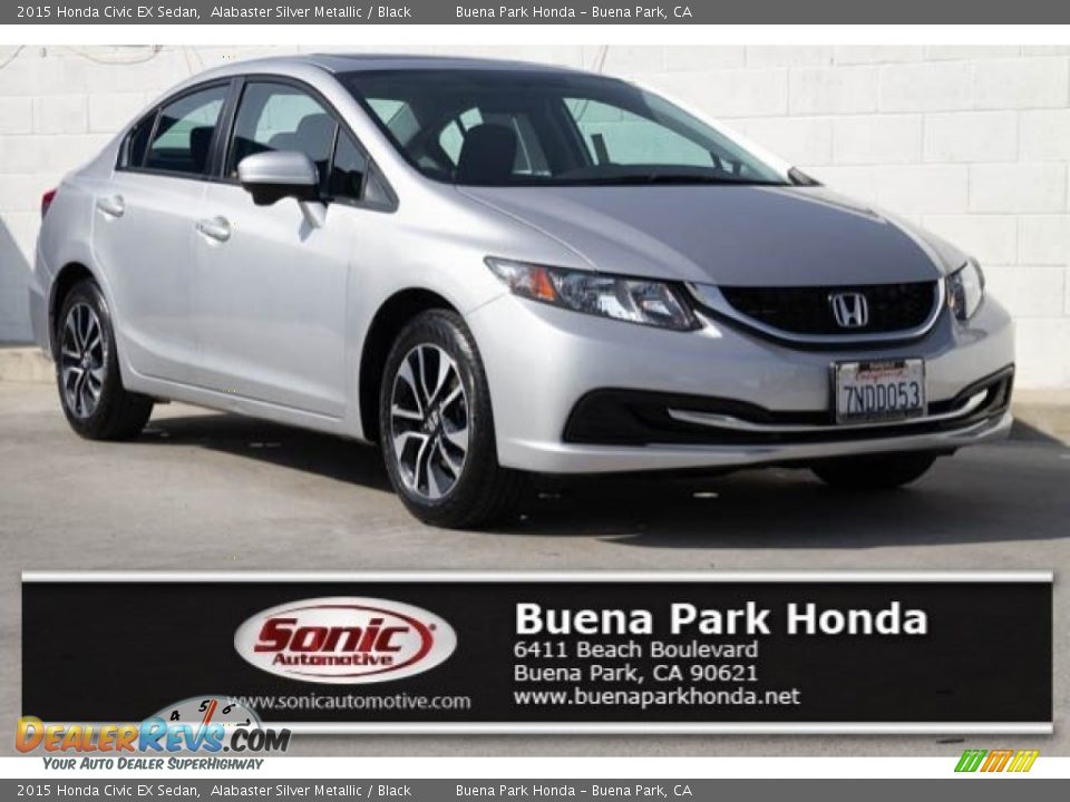 2015 Honda Civic EX Sedan Alabaster Silver Metallic / Black Photo #1