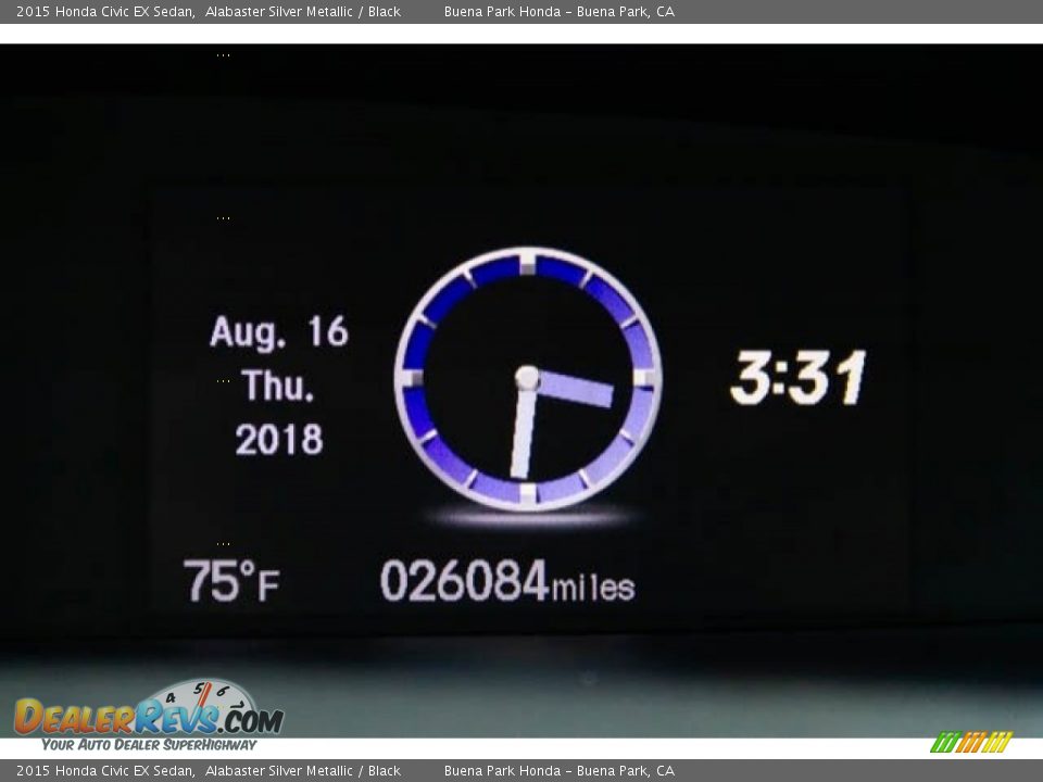 2015 Honda Civic EX Sedan Alabaster Silver Metallic / Black Photo #6