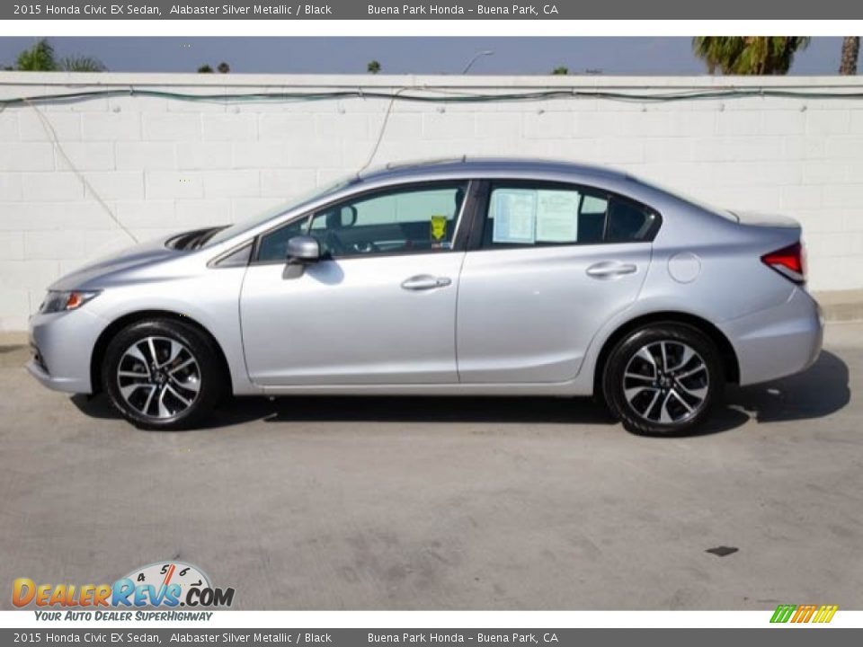 2015 Honda Civic EX Sedan Alabaster Silver Metallic / Black Photo #13