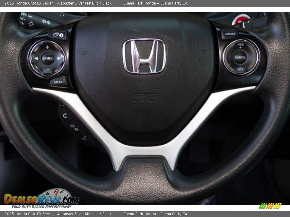 2015 Honda Civic EX Sedan Alabaster Silver Metallic / Black Photo #14