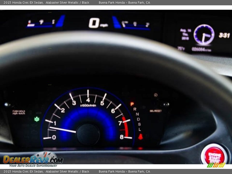 2015 Honda Civic EX Sedan Alabaster Silver Metallic / Black Photo #28