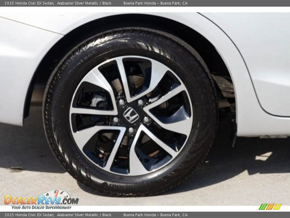 2015 Honda Civic EX Sedan Alabaster Silver Metallic / Black Photo #35