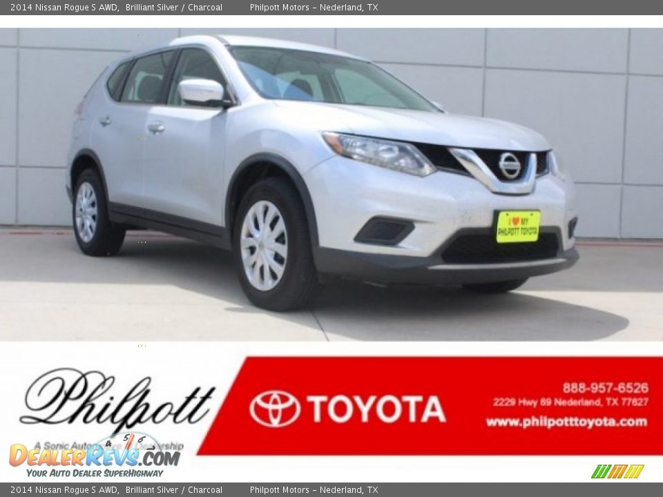 2014 Nissan Rogue S AWD Brilliant Silver / Charcoal Photo #1