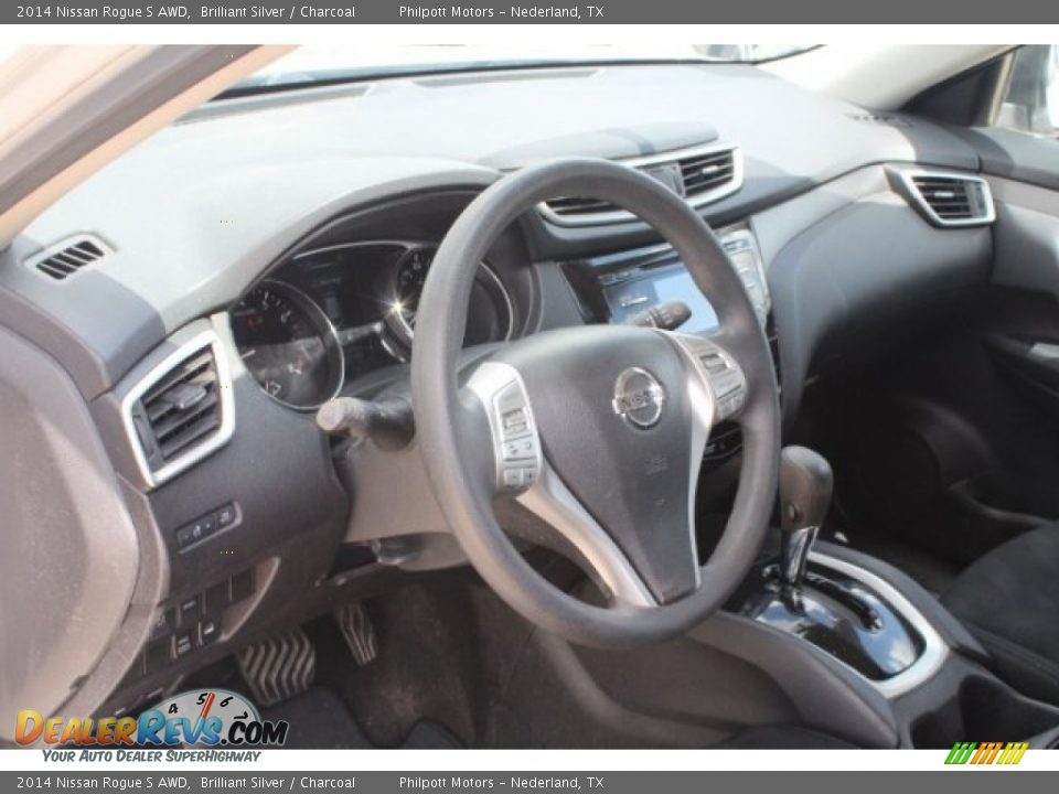 2014 Nissan Rogue S AWD Brilliant Silver / Charcoal Photo #13