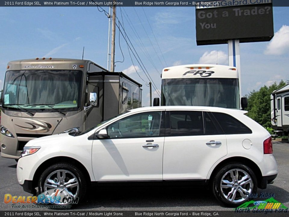 2011 Ford Edge SEL White Platinum Tri-Coat / Medium Light Stone Photo #2